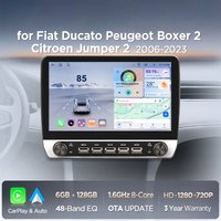 Radio samochodowe 10,1" do Fiat Ducato, Boxer 2, Jumper 2 2021 2022 2023 2024 2025, bezprzewodowy CarPlay, Android Auto, jednostka główna z ekranem dotykowym IPS i przyciskami fizycznymi, DSP,