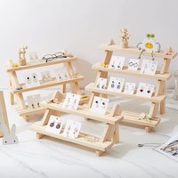 1-5 Tiers Wooden Display Riser,Earring & Ring Holder Stands,Farmhouse Cupcake Stands ,Table Display Stand For Vendors