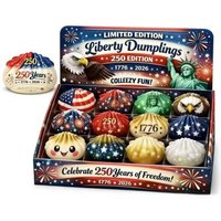 Independence Day Theme Simulated Baozi Squeeze Fun Stress Relief Toy Soft and Cute Slow Rebound Interesting Stress Relief Toy