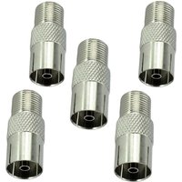 5PCS STB Quick Plug RF Coax F Female To TV Female RF Connector TV Antenna Coaxial Connector F Connector TV Coaxial Plug
