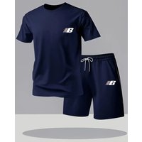 Men's summer short-sleeved printed shorts - Casual sportswear set -Fashionable clothing suitable for urban and street activities
