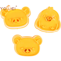 Latest 3Pcs/Set Cute Bear Sandwich Mold Bread Cake Biscuit Embossing Device Crust Cookie Cutter Baking Pastry Tools