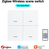 Tuya Smart ZigBee Scene Switch Wireless Scene Switch 4 Gang 12 Mode Automatic Scenario Push Button Controller