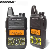 2Pcs Baofeng Walkie Talkie BF-T1 Mini Pocket Two Way Radio UHF 400-470MHz 2W 20Ch Ham Portable Radios USB Programming Cable