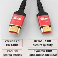 8K Ultra High Speed HDMI Cable 2.1, 48Gbps 1M/1.5M/2M, Support 8K@60Hz 4K@120Hz, eARC and Dolby Vision, Compatible with PS5