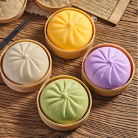 Colorful Simulated Dumpling Squishy Squeeze Balls with Steamer Stress Relief Fidget Sensory Toys Gifts for Children Adults New
