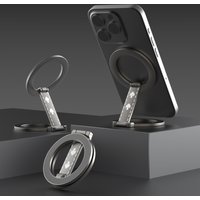 Double-Sided Magnetic Phone Ring Holder for iPhone 17 16 15-12 For Huawei Xiaomi Alloy Kickstand Magnet Grip Stand Metal Holder