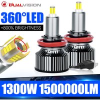 1300W Super 360 H7 LED Canbus Car Headlamps 6 Sided CSP H1 H8 H9 H11 9005 HB3 9006 HB4 9012 HIR2 Automotive Lamp 6000K White 12V