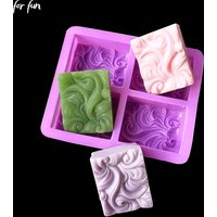 For Fun Square Wave Flower Handmade Soap Silicone Molds DIY Aromatherapy Gypsum Mould Essential Oil Soap Mold Cake Baking Mold