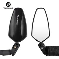 WEST BIKING 1 PC Safety Bike Rear View Mirror Wide Angle MTB Handlebar Mirrors 360°Adjustable Lens Cycling Accessories