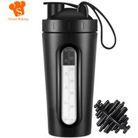 28oz Protein Shaker Bottle Portable BPA Free Leak Proof Sport Cup with Visible Window and Mixing Ball for Gym Fitness Workout