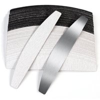 10Pcs/Lot Replacement Nail File Straight &Moon 100/180/240 Nail Buffer Removable SandPaper With Steel Handle Sanding Files #TF10