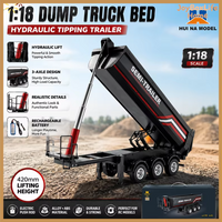 Remorque benne basculante électrique Huina 1/18 1509 RC avec support de feu arrière et jambe de support pour camion tracteur RC modèle 1501, sans système sonore