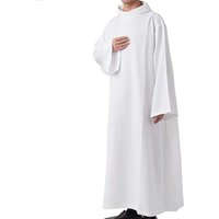 Men Women Middle East Arab Christian Catholic Priests Clergy Robes Priest Saints Halloween Robe Medieval Costume for Adult