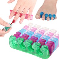 2Pcs/set Soft Silicone Finger Toe Separator Pink/Clear Feet Care Nail Tool Manicure Pedicure Foot Brace Support Assistant Polish