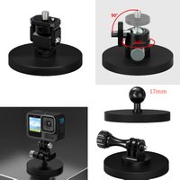D66/D55/D43mm Strong Magnetic Suction Base Ball Head Car Phone Mount for GoPro Insta360 OSMO 360 Pocket 3 Holder Desktop Stand