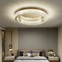 Round LED Crystal Ceiling Chandeliers Lighting for Living Room Bedroom Home Indoor Decor Lampara Techo Gold Silver Lustre Lamp