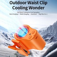 Hands-free Wearable Waist Clip-on Fan 13,000 RPM Powerful Portable Fan Stepless Control Mini Fan Rechargeable Portable Mini Fan