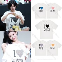 ITZY Yeji Lia Ryujin Chaeryeong Yuna Same T-shirt for Fans Casual Summer Tops Short Sleeve Tee Cotton Woman Clothes