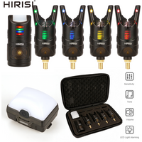 Hirisi S1A-4D Carp Fishing Alarm Set Camping Light Adjustable Volume Tone Sensitivity LED Night Fishing Bite Indicator