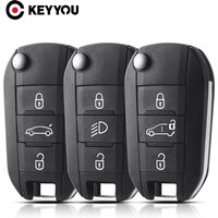 KEYYOU Flip Remote Key Shell Case For Citroen Aircross C3 C4 C5 C6 For Peugeot 308 4008 RCZ 508 2014 2017 2019 HU83 VA2 Car Key