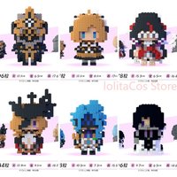 Genshin Impact Pantalone Il Dottore Columbina Sandrone 3D Stereoscopic Brick Building Blocks Model Figure Cosplay Ornament Gift