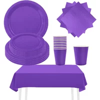 Solid purple Theme birthday party Decorations Disposable Tableware Disposable Plates Cups wedding Adult bachelorette party