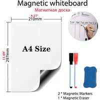 A4 Size Magnetic Whiteboard Vinyl Fridge Dry Erase White Board Refrigerator Magnet Note Flexible Remind Message Boards