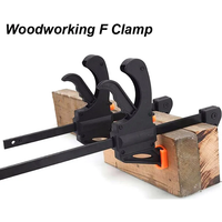 4inch Woodworking Clamp F Hard Quick Release Ratchet Speed Squeeze Clip Kit Long Carpenter Set with Nylon Work Bar Hand Tool