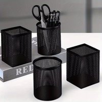 Large-Capacity Metal Stylish Pen Holder - Creative Office Desk Organizer for Supplies and Accessories