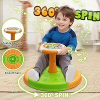 Dinosaurier-Sitz- und Drehspielzeug für Kleinkinder, 360° ° Kleinkind-Drehsitz mit LED-Lichtern und Musik, Sensorisches Spielzeug für Jungen und Mädchen,