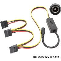 DC to SATA Convert Cable HDD Power Cord 1 DC 5525 to 1 2 3 4 SATA Wire Splitter 5.5X2.5 DC 12V to Big 4 Pin Sata Adapter