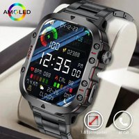 New Rugged Military Smart Watch Men Outdoor Sports Fitness Watches Wireless Call Smartwatch Voice Assistant Smartwatch Men+Box
