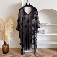 2025 Women Lace Floral Shawl Hair Head Wrap Poncho Beach Sunscree Elegant Breathable Outdoor Lady Latest Design Scarf