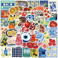 50-100pcs Mediterranean Tomato Stickers Decals For Laptop Scrapbook Skateboard Helmet Guitar DIY Aesthetic Waterproof Stickers