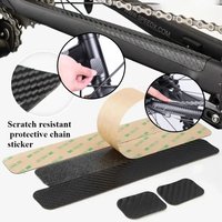 AliExpress NONE Black carbon fiber MTB chain protector, bicycle accessory chain protector, black carbon fiber bicycle frame chain protector
