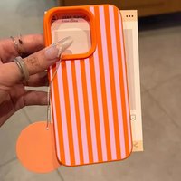 Colorful Stripe Pattern Lychee Soft Phone Case For iPhone 17 16 15 14 13 12 11 Pro Max 15 Plus 17 Air X Xs XR Silicone Cover
