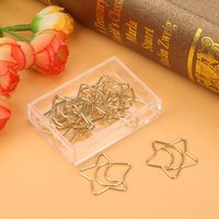 10PCS Bookmarks Iron Paper Clips Gold Electroplating Memo Clips Star Moon Bookmark Clips Document Organizing