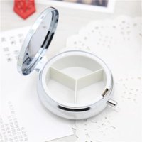 Metal Pill Box Folds Carry-on Pill Box Portable Travel Essential Pill Splitters Pill Case Container for Medicines Organizer