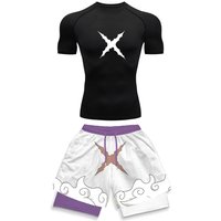2025 Trendy Printed Compression Sports Suit Clothes Summer Men's Athletic Suit - Stylish Fitness Running Casual Two-Piece Set