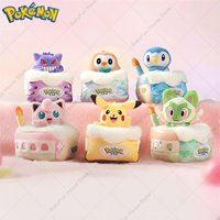 Original Pokemon Gengar Sprigatito Pikachu Plush Toys Keychains Kawaii Rowlet Piplup Jigglypuff Stuffed Peluche Dolls Pendants