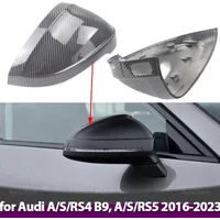 for Audi A4 B9 Quattro Sline A5 S5 RS5 Sportback Rearview Mirror Caps Side Case Trim Carbon Style Black Car Side Assist 1 Pair