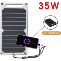 5-35W Solar Panel With USB Waterproof Outdoor Hiking And Camping Portable Battery Mobile Phone Charging Bank Charging Panel 6.8V