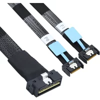 PCI-E Ultraport Slimline SAS 4.0 LP Low profile SFF-8654 8i 74P to 2X MCIO SFF-8654 4i 38P Server internal connection Cable