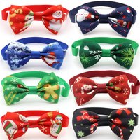 50PCS Pet Collar Christmas Bow Tie Necktie Christmas Pet Dog Accessories 20-38 cm Tie Length Adjustable Bow Tie Necktie