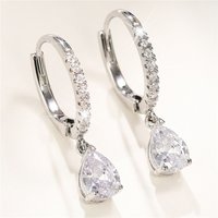 Huitan Simple Classic Square/Heart/Pear Cubic Zirconia Dangle Earrings for Women Timeless Style Wedding Trend Eternity Jewelry