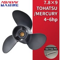 Outboard Propeller For Tohatsu Mercury Mariner 4hp 5hp 6hp 7.8*9 Boat Aluminum Alloy Screw 3 Blade 12 Spline Marine Engine Part