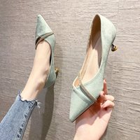 Women's Single Shoes Summer New Low Heel Pointed Drill Bar Pumps Fashion Comfortable Professional Party Sandals
