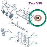 6Pcs Fuel Injector Nozzle Copper Gasket O-ring Seal Kit For VW AMAROK ARTEON GOLF PASSAT CADDY POLO VI 2017 2018 2019 2020 2021