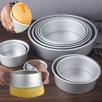 Aluminum Alloy 2-9 Inches Round Cake Mold with Removable Bottom for Baking Fondant Cake Dessert Mould Birthday Decor Supplies